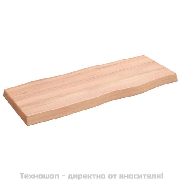Плот за маса светлокафяв 100x40x(2-6) см обработен масивен дъб