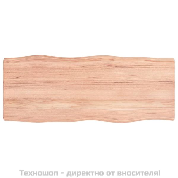 Плот за маса светлокафяв 100x40x(2-6) см обработен масивен дъб