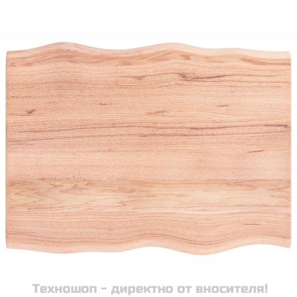 Плот за маса светлокафяв 80x60x2 см третиран дъб масив жив ръб