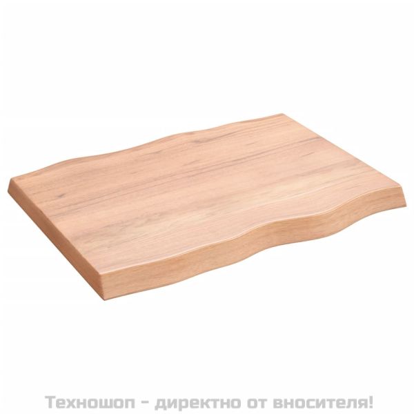 Плот за маса светлокафяв 80x60x(2-6) см обработен масивен дъб