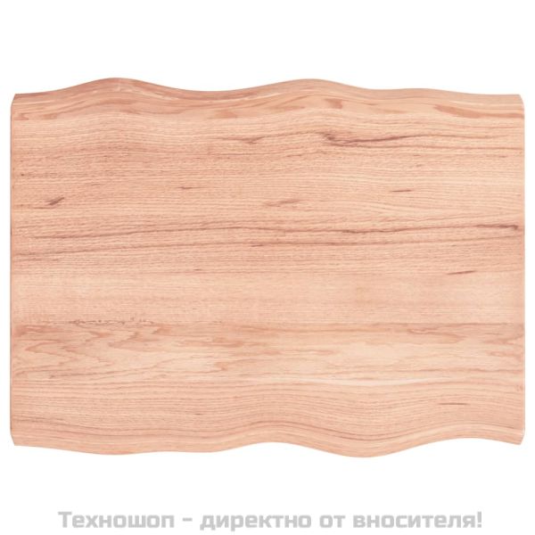 Плот за маса светлокафяв 80x60x(2-6) см обработен масивен дъб