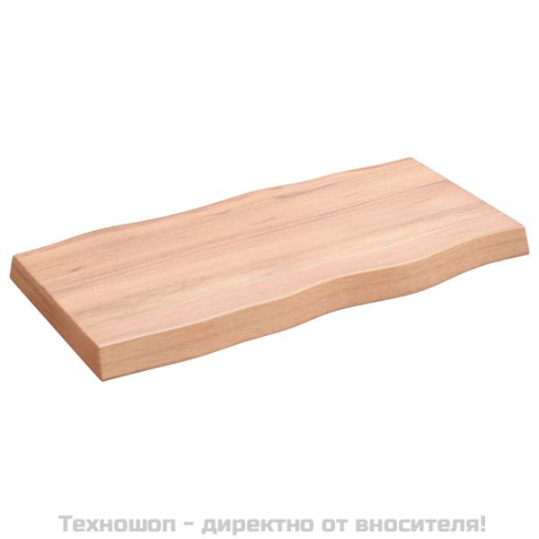 Плот за маса светлокафяв 80x40x(2-6) см обработен масивен дъб