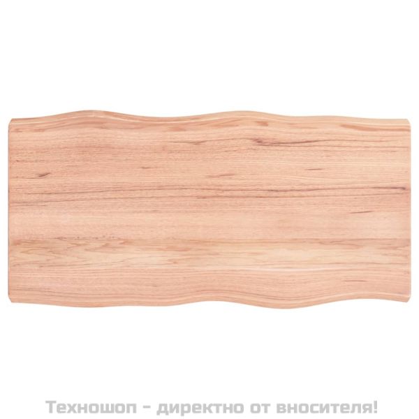 Плот за маса светлокафяв 80x40x(2-6) см обработен масивен дъб