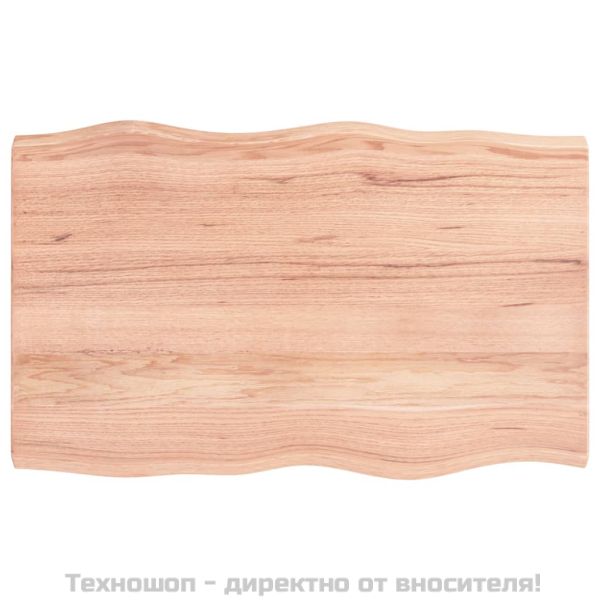 Плот за маса светлокафяв 80x50x(2-4)см обработен масивен дъб