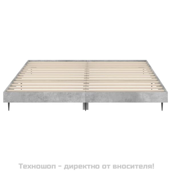 Рамка за легло, бетонно сиво, 160x200 см, инженерно дърво