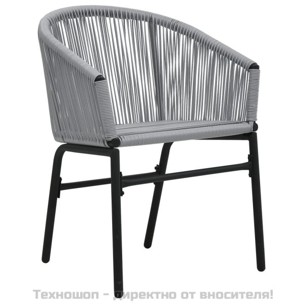 Градински столове, 2 бр, антрацит, PE ратан