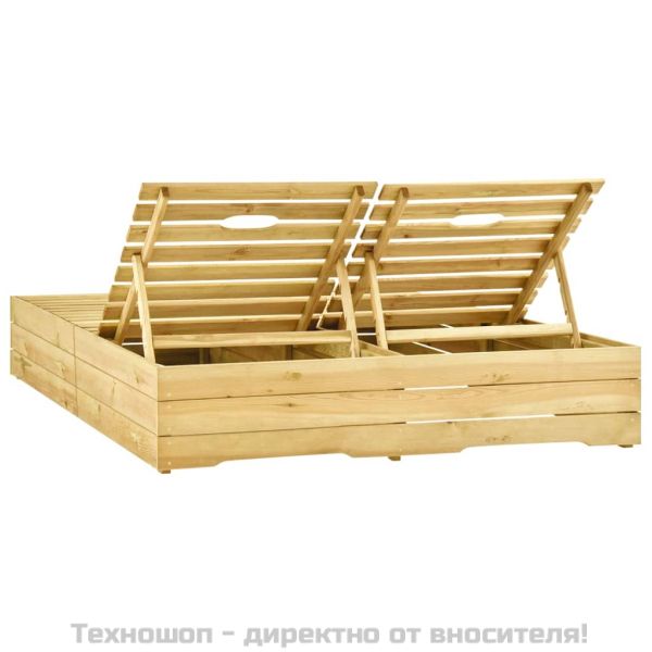 Двоен шезлонг, борово дърво със зелена импрегнация