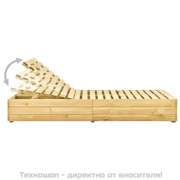 Двоен шезлонг, борово дърво със зелена импрегнация