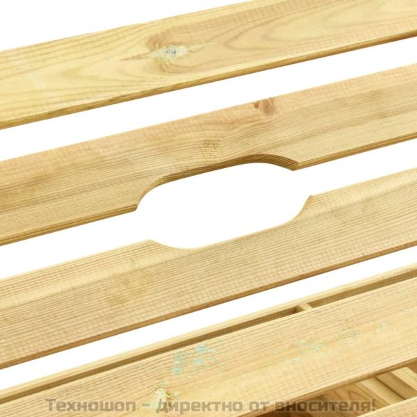 Двоен шезлонг, борово дърво със зелена импрегнация