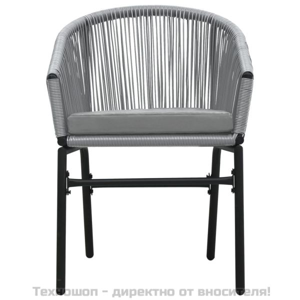 Градински трапезен комплект, 7 части, сив