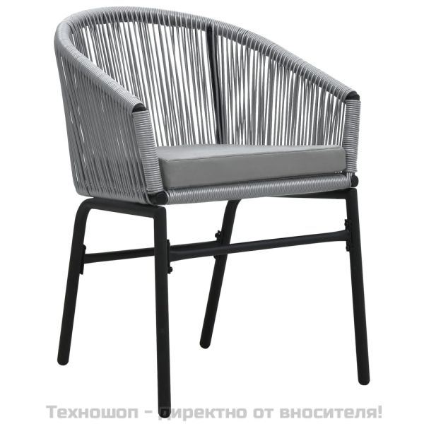 Градински трапезен комплект, 3 части, сив