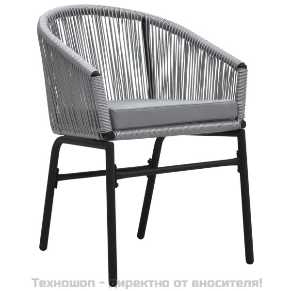 Градински трапезен комплект, 9 части, сив