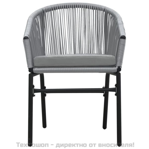 Градински трапезен комплект, 7 части, сив