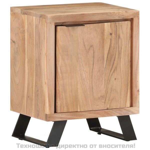 Нощно шкафче, 40х30х50 см, акациево дърво масив с живи ръбове