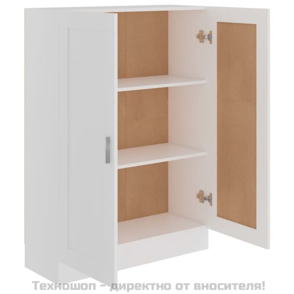 Шкаф за книги, бял, 82,5x30,5x115 см, инженерно дърво