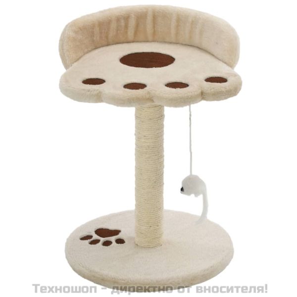 Котешко дърво със сизален стълб, 40 см, бежово и кафяво
