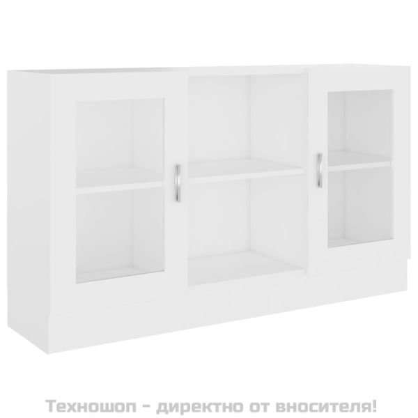 Шкаф витрина, бял, 120x30,5x70 см, ПДЧ