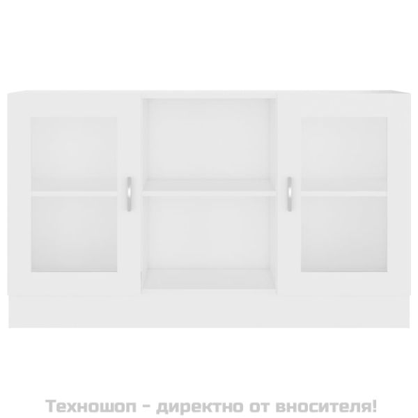 Шкаф витрина, бял, 120x30,5x70 см, ПДЧ