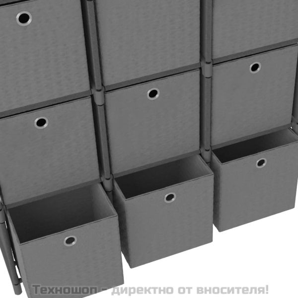 Органайзер с 9 отделения с кутии, сив, 103x30x107,5 см, плат