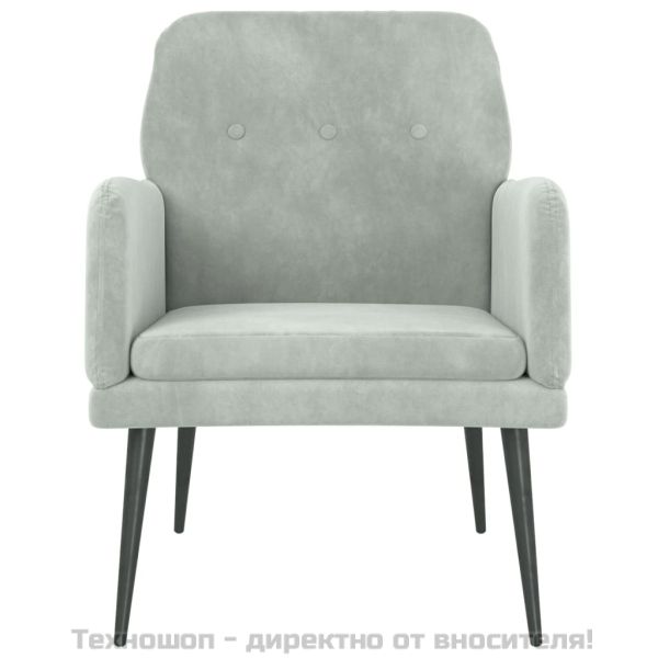 Кресло, светлосиво, 62x79x79 см, кадифе