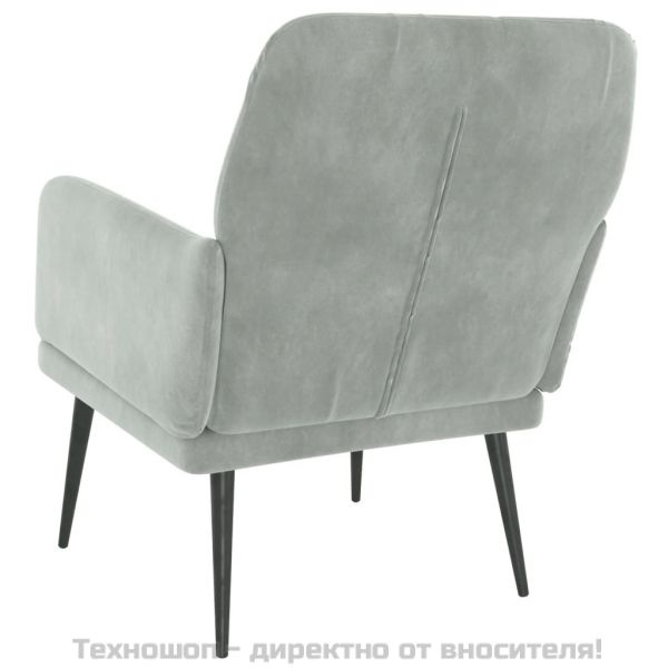 Кресло, светлосиво, 62x79x79 см, кадифе