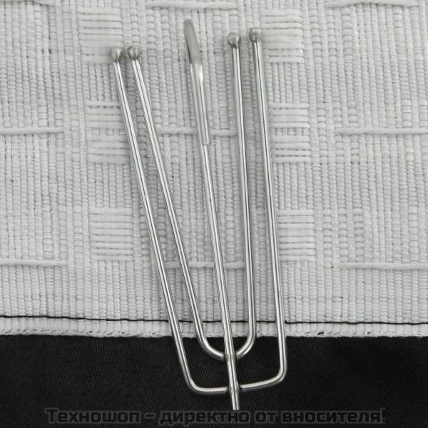 Затъмняващи завеси с куки имитация лен 2 бр черни 140x175 см