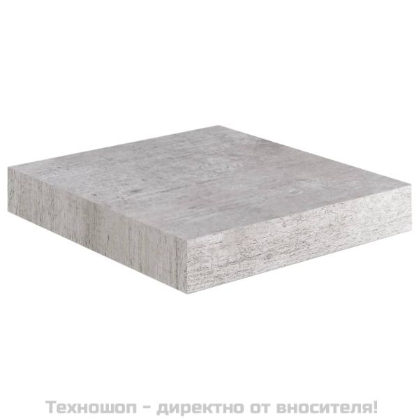 Окачени стенни рафтове, 2 бр, бетонно сиви, 23x23,5x3,8 см, МДФ