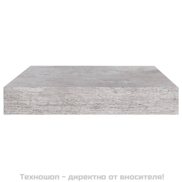Окачени стенни рафтове, 2 бр, бетонно сиви, 23x23,5x3,8 см, МДФ