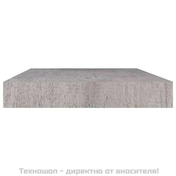 Окачени стенни рафтове, 2 бр, бетонно сиви, 40x23x3,8 см, МДФ