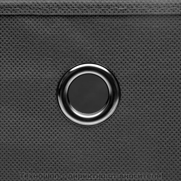 Кутии за съхранение с капаци 10 бр сиви 32x32x32 см плат