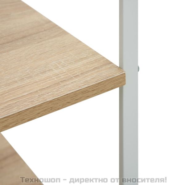 Шкаф за микровълнова бял и дъб 60x39,6x79,5 см инженерно дърво