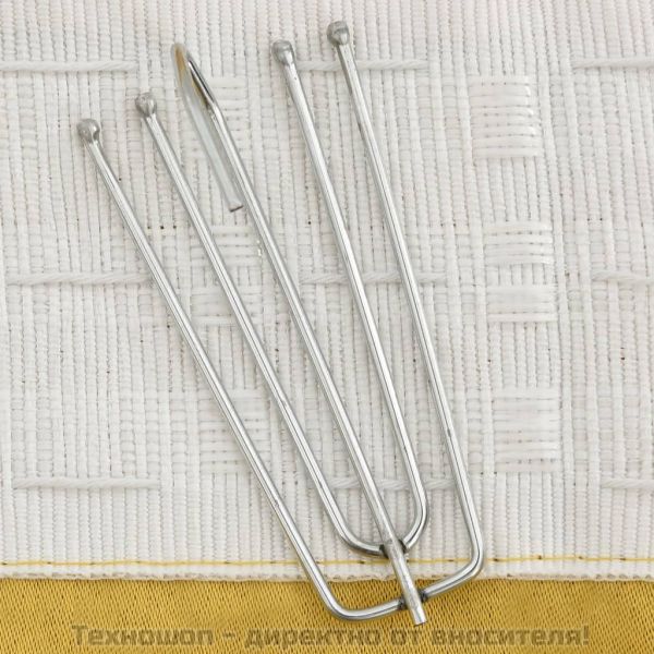 Затъмняващи завеси с куки имитация лен 2 бр жълти 140x225 см