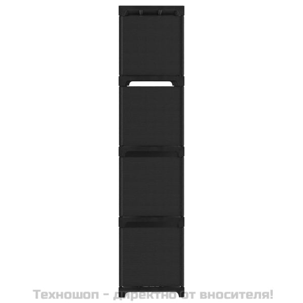 Рафт с 12 кубични отделения, черен, 103x30x141 см, плат