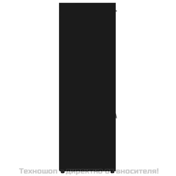 Шкаф библиотека, черен, 90x30x90 см, инженерно дърво