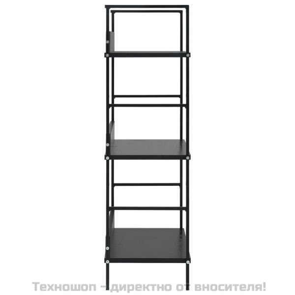Библиотека с 3 рафта, черна, 60x27,6x90,5 см, инженерно дърво
