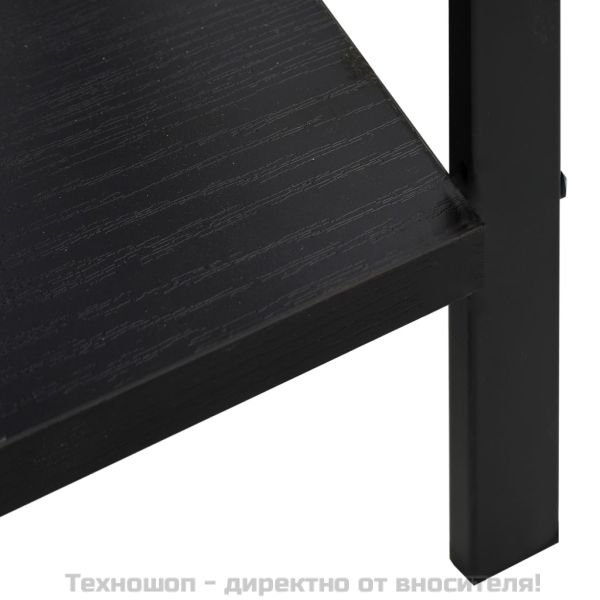 Библиотека с 3 рафта, черна, 60x27,6x90,5 см, инженерно дърво