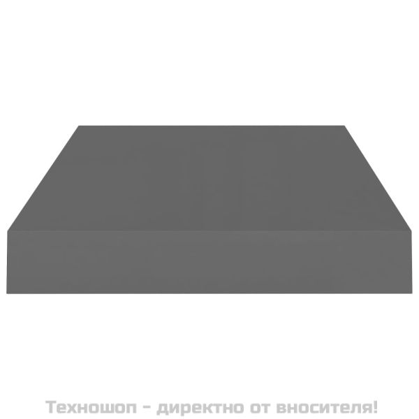 Окачен стенен рафт, сив гланц, 40x23x3,8 см, МДФ