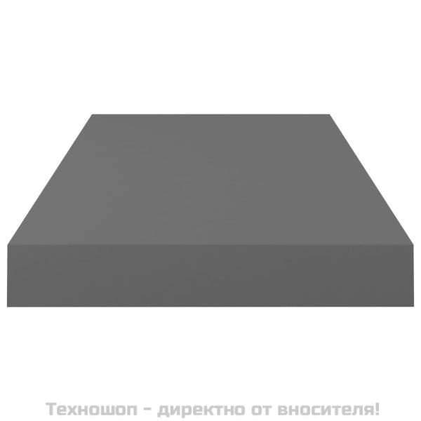 Окачени стенни рафтове, 2 бр, сив гланц, 50x23x3,8 см, МДФ