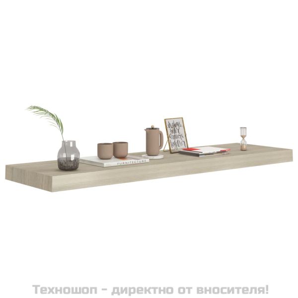 Окачен стенен рафт, дъб, 90x23,5x3,8 см, МДФ