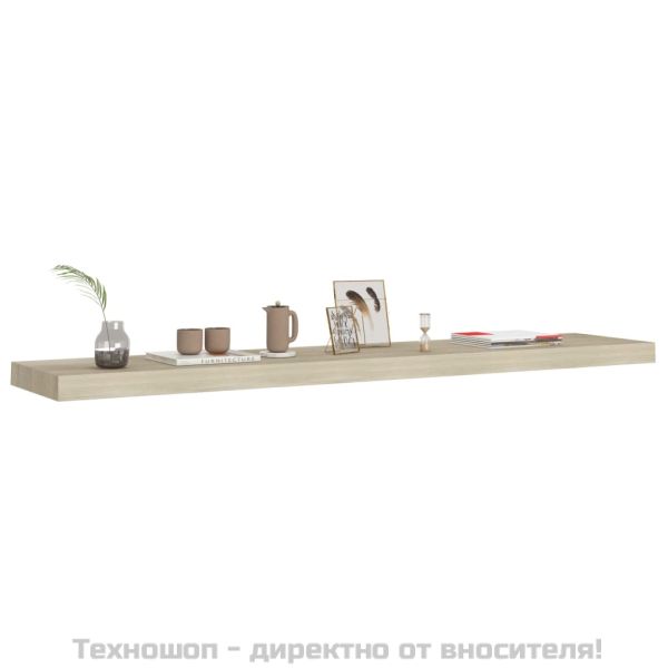 Окачени стенни рафтове, 4 бр, дъб, 120x23,5x3,8 см, МДФ