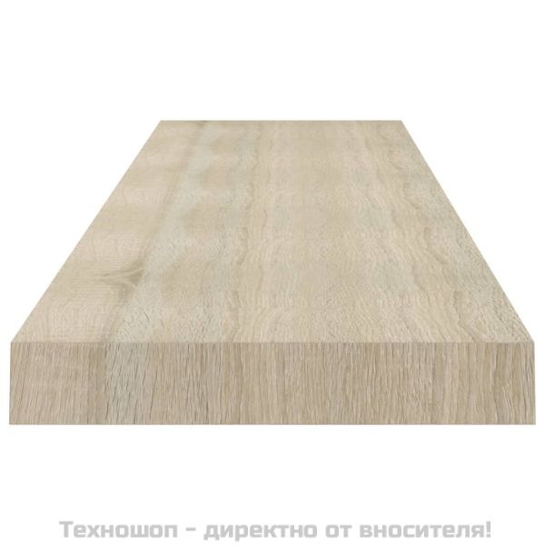 Окачени стенни рафтове, 2 бр, дъб, 120x23,5x3,8 см, МДФ