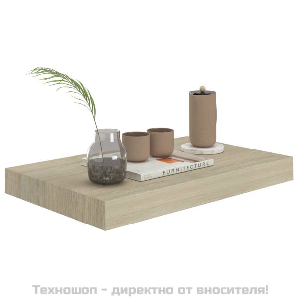 Окачени стенни рафтове, 4 бр, дъб, 40x23x3,8 см, МДФ