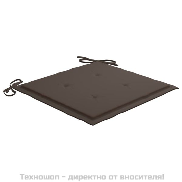 Възглавници за столове 4 бр таупе 40x40x4 см Оксфорд плат