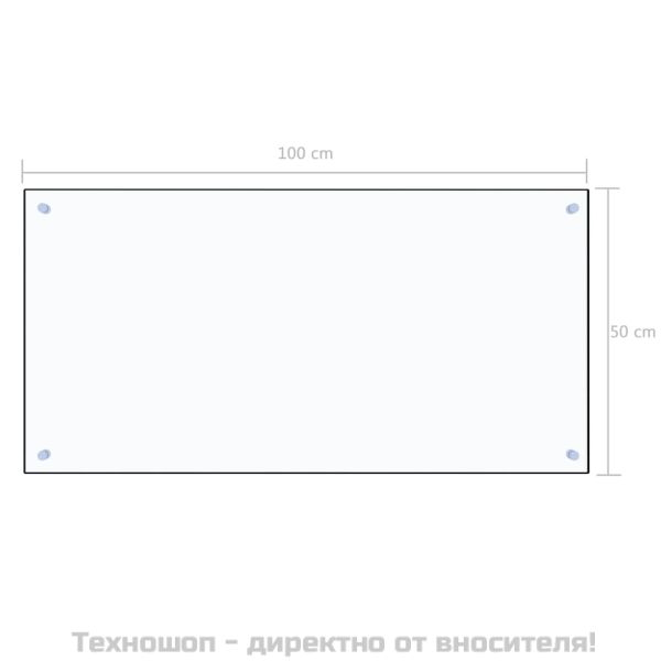 Кухненски гръб, прозрачен, 100x50 см, закалено стъкло