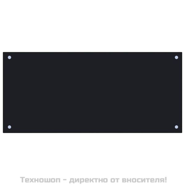 Кухненски гръб, черен, 90x40 см, закалено стъкло