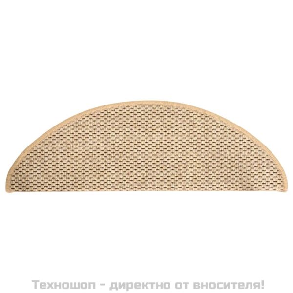 Стелки за стълби, вид сизал, 15 бр, 65x21x4 см, светлобежови