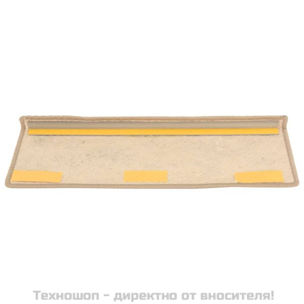 Самозалепващи стелки за стълби вид сизал 15бр 65x21x4см пясъчни