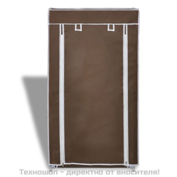 Платнен шкаф за обувки с покривало 58 х 28 х 106 см, кафяв