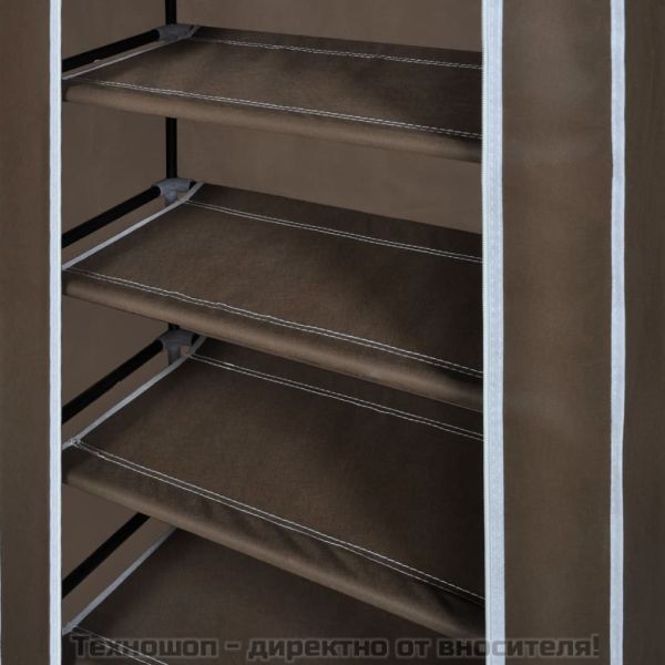 Платнен шкаф за обувки с покривало 58 х 28 х 106 см, кафяв