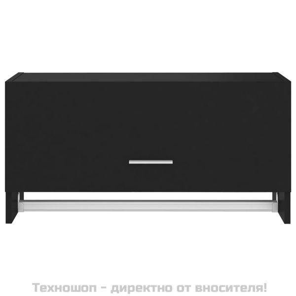 Гардероб, черен, 70x32,5x35 см, инженерно дърво